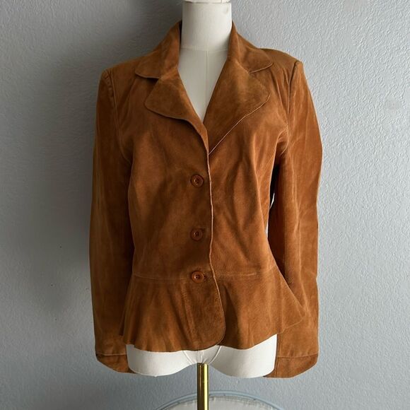 Uniform John Paul Richard Leather SILKY Suede Rust, Lined size Medium, Preowned - Picture 1 of 11